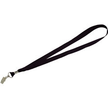aerial view a black lanyard with metal bulldog clip - 3/4, image 1 of 3