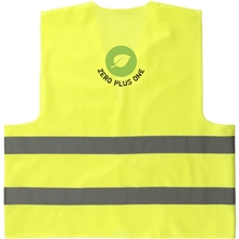 aerial view a yellow neon yellow safety vest, image 1 of 3