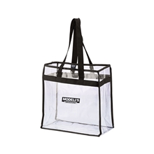 aerial view a clear pvc game day all access stadium tote - 12 x 12, image 1 of 2