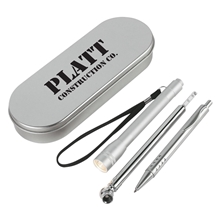 aerial view a silver 3- in -1 emergency tool set, image 1 of 4