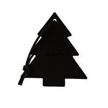 aerial view a black tannenbaum leather tree ornament, image 1 of 2