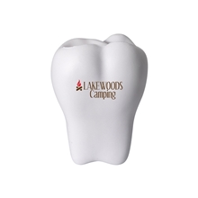 aerial view a white dental tooth shape stress ball, image 1 of 3