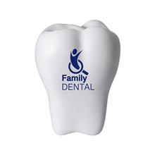 aerial view a white dental tooth shape stress ball, image 1 of 3