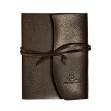 aerial view a brown leeman americana leather - wrapped journal, image 1 of 5
