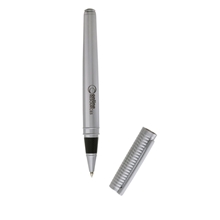 aerial view a matte silver amadeo bettoni rollerball pen, image 1 of 4