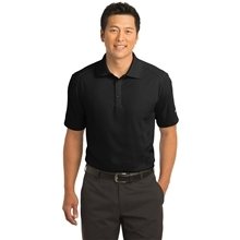 aerial view a black nike dri - fit classic polo - colors, image 1 of 6