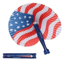 a assorted color only (blue & red) patriotic american flag folding fan