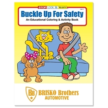 aerial view a white coloring book buckle up for safety, image 1 of 2