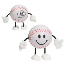 aerial view a white baseball figure stress reliever, image 1 of 2