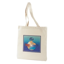 aerial view a natural natural gemline cotton economy tote bag, image 1 of 3