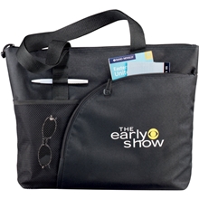 aerial view a black the excel sport utility business tote bag - 18 x 14, image 1 of 4