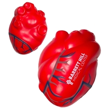 aerial view a red heart stress ball with blue veins - stress relievers, image 1 of 2