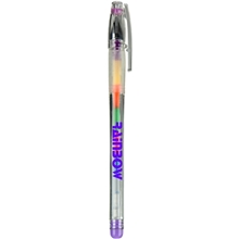 aerial view a rainbow rainbow gel pen w / translucent gripper cap, image 1 of 2
