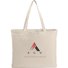 aerial view a natural cotton canvas classic all - purpose convention tote bag 16 x 14, image 1 of 5