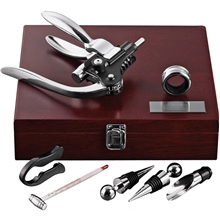 aerial view a wood executive wine collectors set, image 1 of 6
