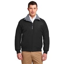 aerial view a true black/ grey port authority(r) tall challenger(tm) jacket, image 1 of 7