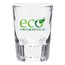 aerial view a clear 2 oz clear shot glass, image 1 of 2