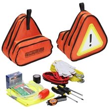 aerial view a orange 13 piece rescue car kit, image 1 of 2