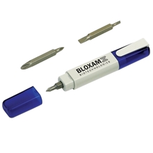 aerial view a blue/gray quick fix screwdriver pen, image 1 of 2