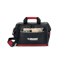 aerial view a black/red all - purpose tool bag, image 1 of 4