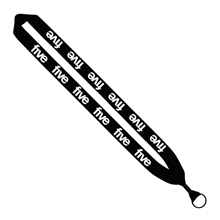 aerial view a black 1 cotton lanyard with metal crimp metal split - ring, image 1 of 2