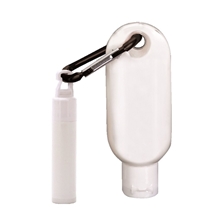 1.9 oz SPF 30 Sunscreen with Carabiner and SPF 15 Lip Balm in White Tube with Hook Cap