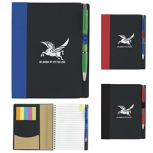 aerial view a group of 5 x 7 eco notebook with flags, image 1 of 2