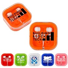 aerial view a group of ear buds with interchangeable covers - colors, image 1 of 2