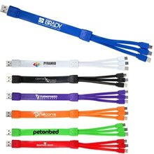 aerial view a group of 3 in 1 noodle charging cable, image 1 of 2