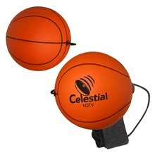 aerial view a orange basketball yo - yo bungee - stress reliever, image 1 of 2