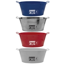 aerial view a group of 15 qt galvanized metal tub, image 1 of 2