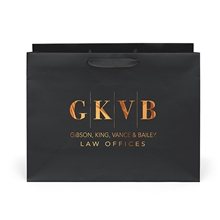 aerial view a black 157 gsm laminated rome bag w / foil print, image 1 of 5