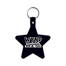 aerial view a black star flexible key tag, image 1 of 2
