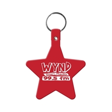 aerial view a red star flexible key tag, image 1 of 2