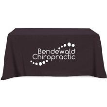 a black flat 3- sided table cover - fits 6 foot standard table poly - cotton