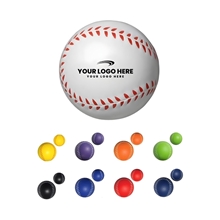 aerial view a group of baseball stress reliever squishy ball, image 1 of 3