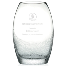 aerial view a clear winter snowflake frost vase, image 1 of 2