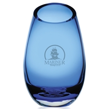 aerial view a blue decorative cairo blue glass vase, image 1 of 2