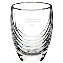 aerial view a clear siena clear crystal vase, image 1 of 2