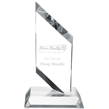 aerial view a clear sparta optical crystal award - 4x8x3 in, image 1 of 2