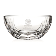 aerial view a clear large sculpted oval bowl, image 1 of 2