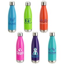 aerial view a group of prism 17 oz vacuum insulated stainless steel bottle, image 1 of 2