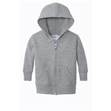 aerial view a athletic heather port company(r) infant core fleece full - zip hooded sweatshirt - colors, image 1 of 4