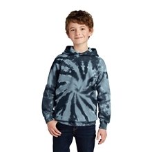 aerial view a black port company(r) youth tie - dye pullover hooded sweatshirt, image 1 of 6
