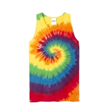 aerial view a rainbow port co(r) tie - dye tank top, image 1 of 6