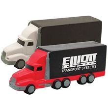 a group of semi truck stress ball squeezie