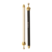 aerial view a group of elegant metal crown top pen, image 1 of 2