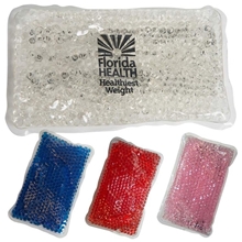 aerial view a group of gel beads hot / cold pack rectangle, image 1 of 2