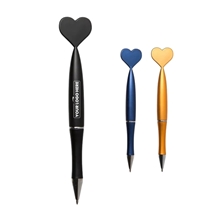 aerial view a group of heart tip dart twist action pen, image 1 of 2