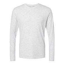 aerial view a heather white next level - triblend long sleeve t - shirt, image 1 of 3